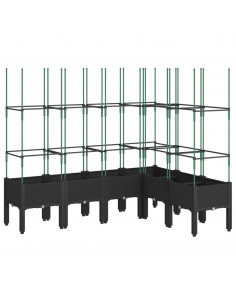 Fioriera da Giardino con Traliccio Nera 160x120x142,5 cm in PP 2