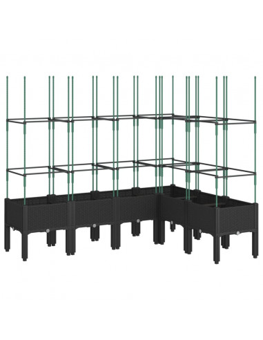 Fioriera da Giardino con Traliccio Nera 160x120x142,5 cm in PP