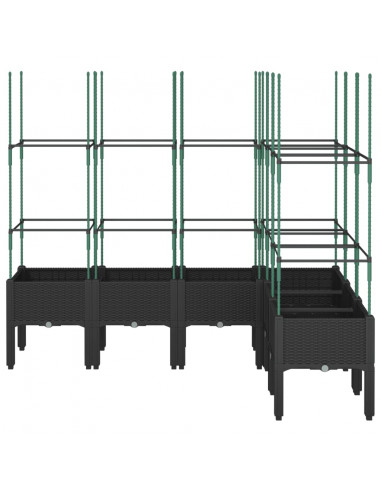 Fioriera da Giardino con Traliccio Nera 160x120x142,5 cm in PP