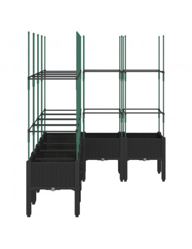 Fioriera da Giardino con Traliccio Nera 160x120x142,5 cm in PP