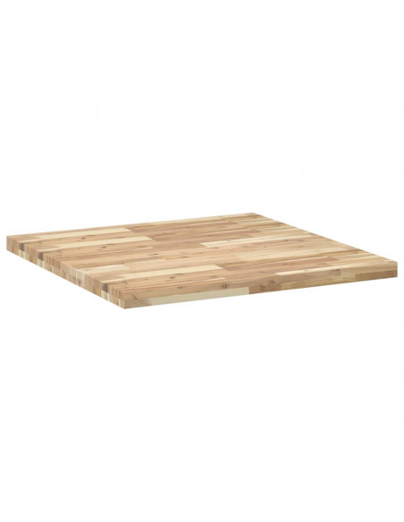 Piano Tavolo Quadrato 80x80x4 cm in Legno Massello di Acacia