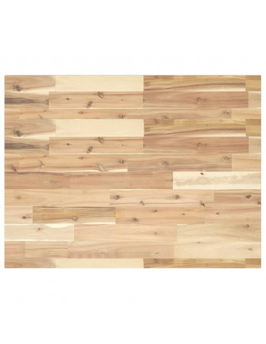 Piano Tavolo Rettangolare 80x60x2cm in Legno Massello di Acacia