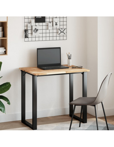 Piano Tavolo Rettangolare 80x60x2cm in Legno Massello di Acacia