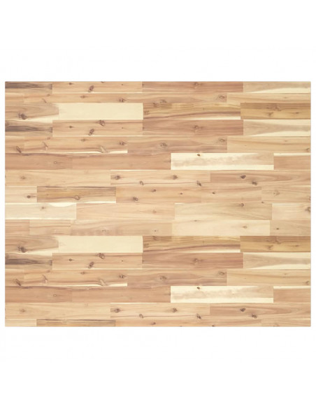 Piano Tavolo Rettangolare 100x80x2cm Legno Massello di Acacia