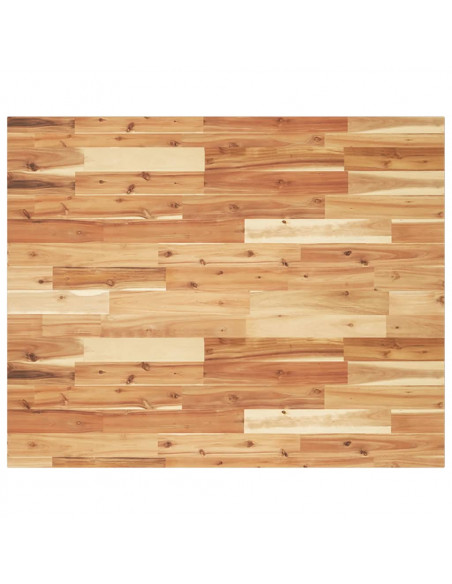 Piano Tavolo Rettangolare 100x80x2cm Legno Massello di Acacia