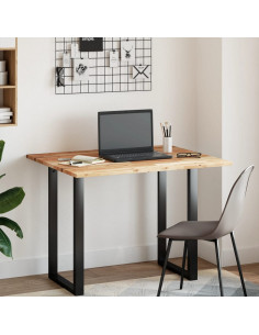 Piano Tavolo Rettangolare 100x80x2cm Legno Massello di Acacia 2