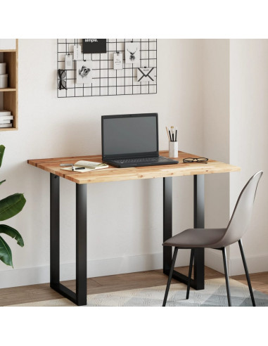 Piano Tavolo Rettangolare 100x80x2cm Legno Massello di Acacia