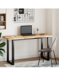 Piano Tavolo Rettangolare 160x50x4cm Legno Massello di Acacia 2