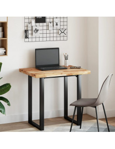 Piano Tavolo Rettangolare 100x60x4 cm Legno Massello di Acacia 2