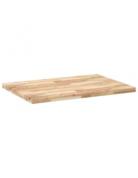 Piano Tavolo Rettangolare 80x70x4 cm Legno Massello di Acacia