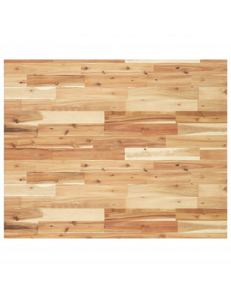 Piano Tavolo Rettangolare 100x80x4cm Legno Massello di Acacia