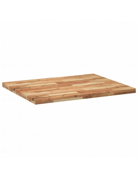 Piano Tavolo Rettangolare 100x80x4cm Legno Massello di Acacia