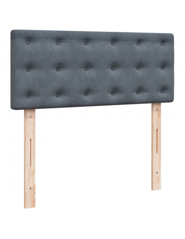 Giroletto a Molle con Materasso Grigio Scuro 120x190 cm Velluto