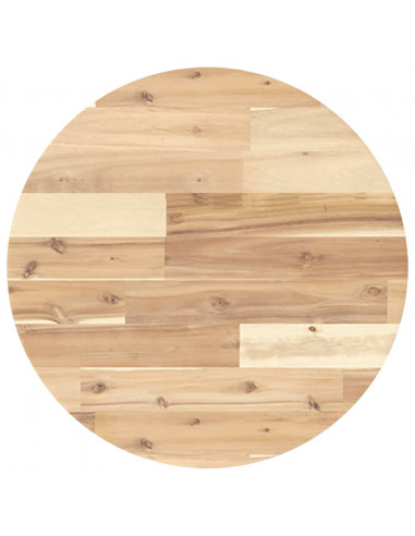 Piano Tavolo Rotondo Ø50x4 cm in Legno Massello di Acacia