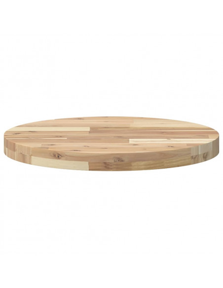 Piano Tavolo Rotondo Ø50x4 cm in Legno Massello di Acacia
