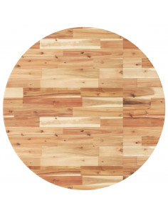 Piano Tavolo Rotondo Ø90x4 cm in Legno Massello di Acacia 2