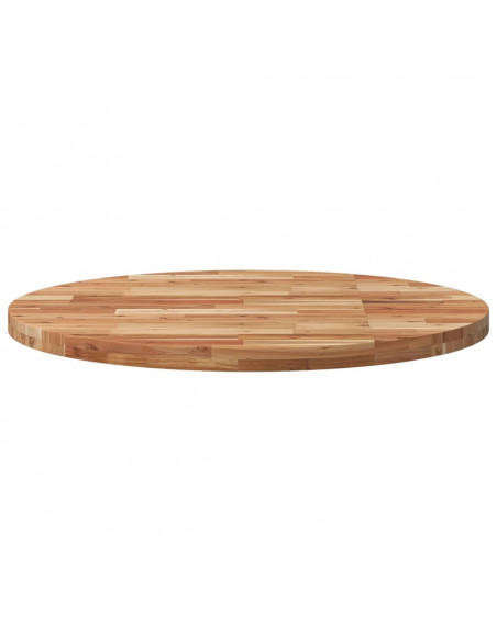 Piano Tavolo Rotondo Ø90x4 cm in Legno Massello di Acacia