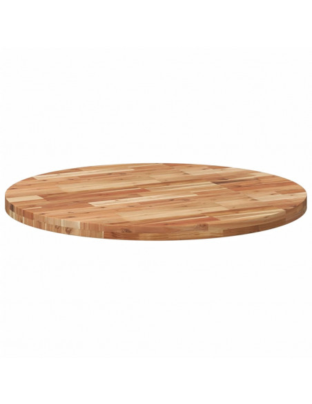 Piano Tavolo Rotondo Ø90x4 cm in Legno Massello di Acacia