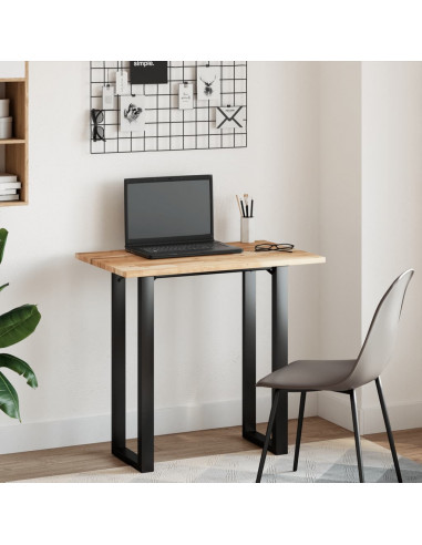 Piano Tavolo Rettangolare 80x50x2cm in Legno Massello di Acacia