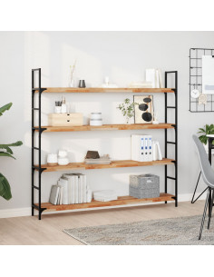 Piano per Tavolo 120x20x4cm Rettangolare Legno Massello Acacia 2