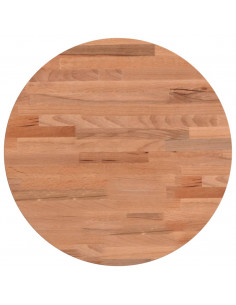 Piano per Tavolo Ø40x1,5 cm Rotondo in Legno Massello di Faggio 2