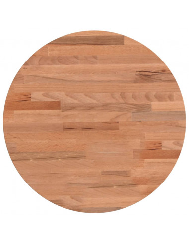 Piano per Tavolo Ø40x1,5 cm Rotondo in Legno Massello di Faggio