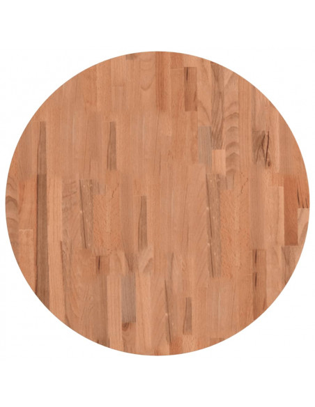 Piano per Tavolo Ø70x4 cm Rotondo in Legno Massello di Faggio