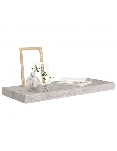 Scaffali a Parete 4 pz Grigio Cemento 60x23,5x3,8 cm in MDF