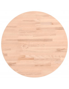 Piano per Tavolo Ø50x2,5 cm Rotondo in Legno Massello di Faggio 2