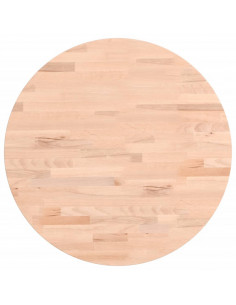 Piano per Tavolo Ø50x4 cm Rotondo in Legno Massello di Faggio 2