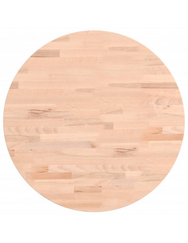 Piano per Tavolo Ø50x4 cm Rotondo in Legno Massello di Faggio