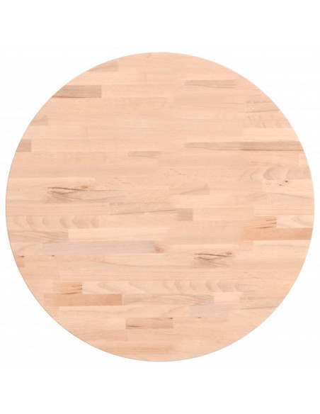 Piano per Tavolo Ø50x4 cm Rotondo in Legno Massello di Faggio