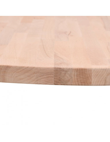 Piano per Tavolo Ø50x4 cm Rotondo in Legno Massello di Faggio