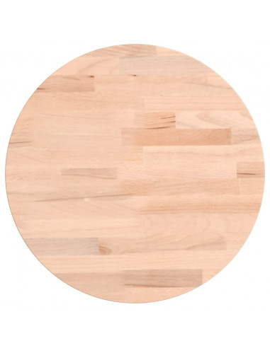 Piano per Tavolo Ø30x4 cm Rotondo in Legno Massello di Faggio