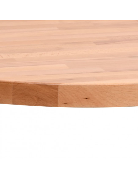 Piano per Tavolo Ø50x1,5 cm Rotondo in Legno Massello di Faggio