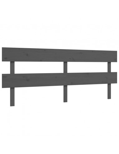 Giroletto con Testiera Grigio 200x200 cm in Legno Massello