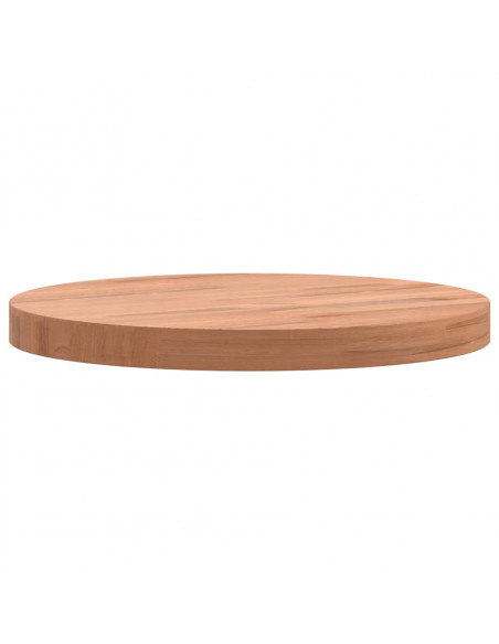 Piano per Tavolo Ø30x2,5 cm Rotondo in Legno Massello di Faggio