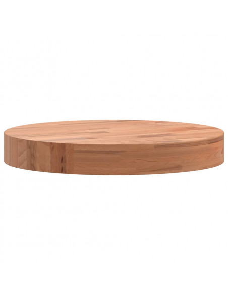Piano per Tavolo Ø30x4 cm Rotondo in Legno Massello di Faggio