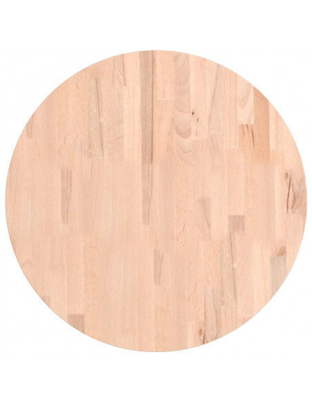 Piano per Tavolo Ø60x1,5 cm Rotondo in Legno Massello di Faggio