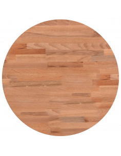 Piano per Tavolo Ø40x2,5 cm Rotondo in Legno Massello di Faggio 2