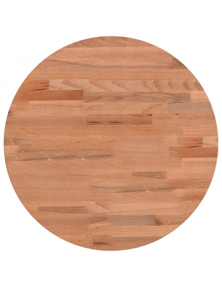 Piano per Tavolo Ø40x2,5 cm Rotondo in Legno Massello di Faggio