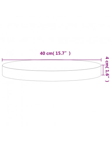 Piano per Tavolo Ø40x4 cm Rotondo in Legno Massello di Faggio
