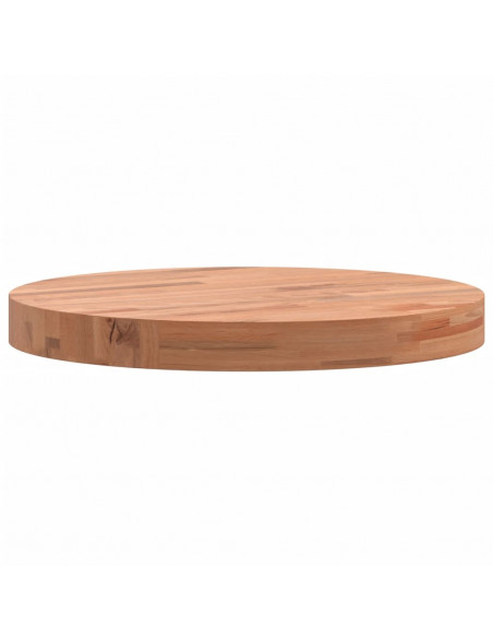 Piano per Tavolo Ø40x4 cm Rotondo in Legno Massello di Faggio