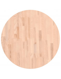 Piano per Tavolo Ø70x1,5 cm Rotondo in Legno Massello di Faggio 2