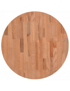Piano per Tavolo Ø60x4 cm Rotondo in Legno Massello di Faggio 2