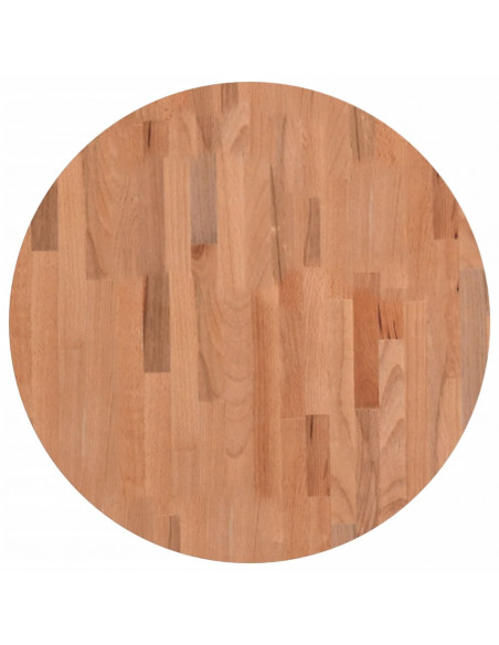 Piano per Tavolo Ø60x4 cm Rotondo in Legno Massello di Faggio