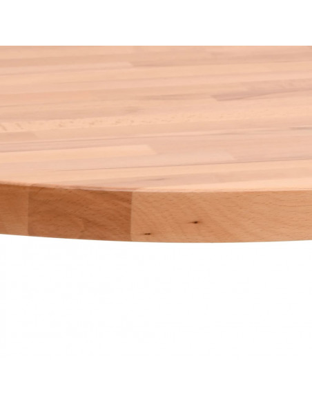 Piano per Tavolo Ø60x4 cm Rotondo in Legno Massello di Faggio
