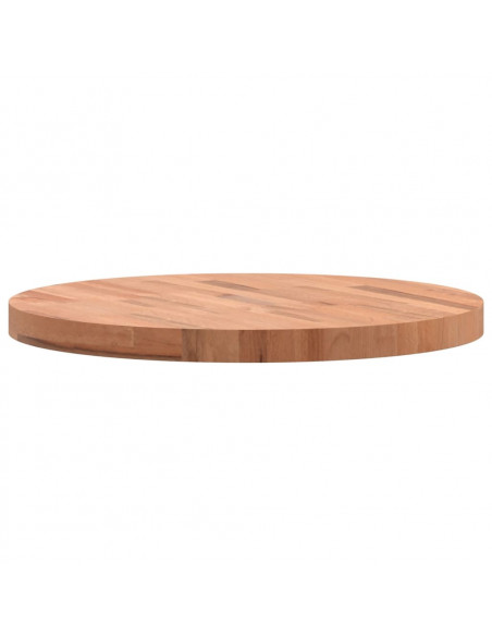Piano per Tavolo Ø60x4 cm Rotondo in Legno Massello di Faggio