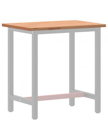 Piano per Banco da Lavoro 80x55x2,5 cm Legno Massello Faggio