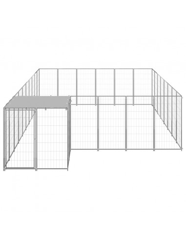 Gabbia per Cani Argento 15,73 m² in Acciaio
